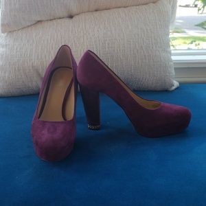 Michael Kors platform suede pumps